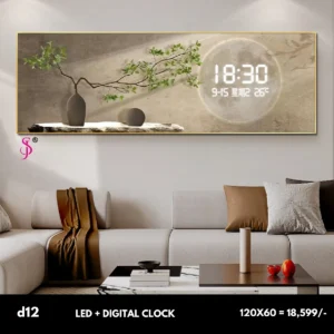 Digital LED Wall Frame With Clock