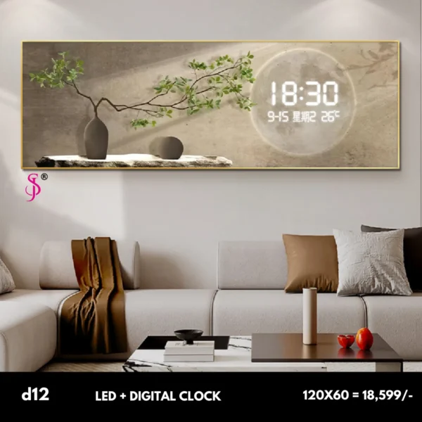Digital LED Wall Frame With Clock