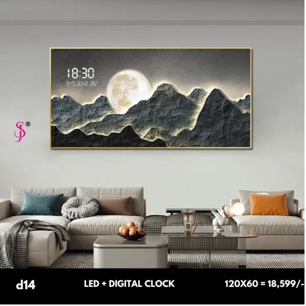 Imported Digital LED Wall Frame with Digital Clock - Image 3